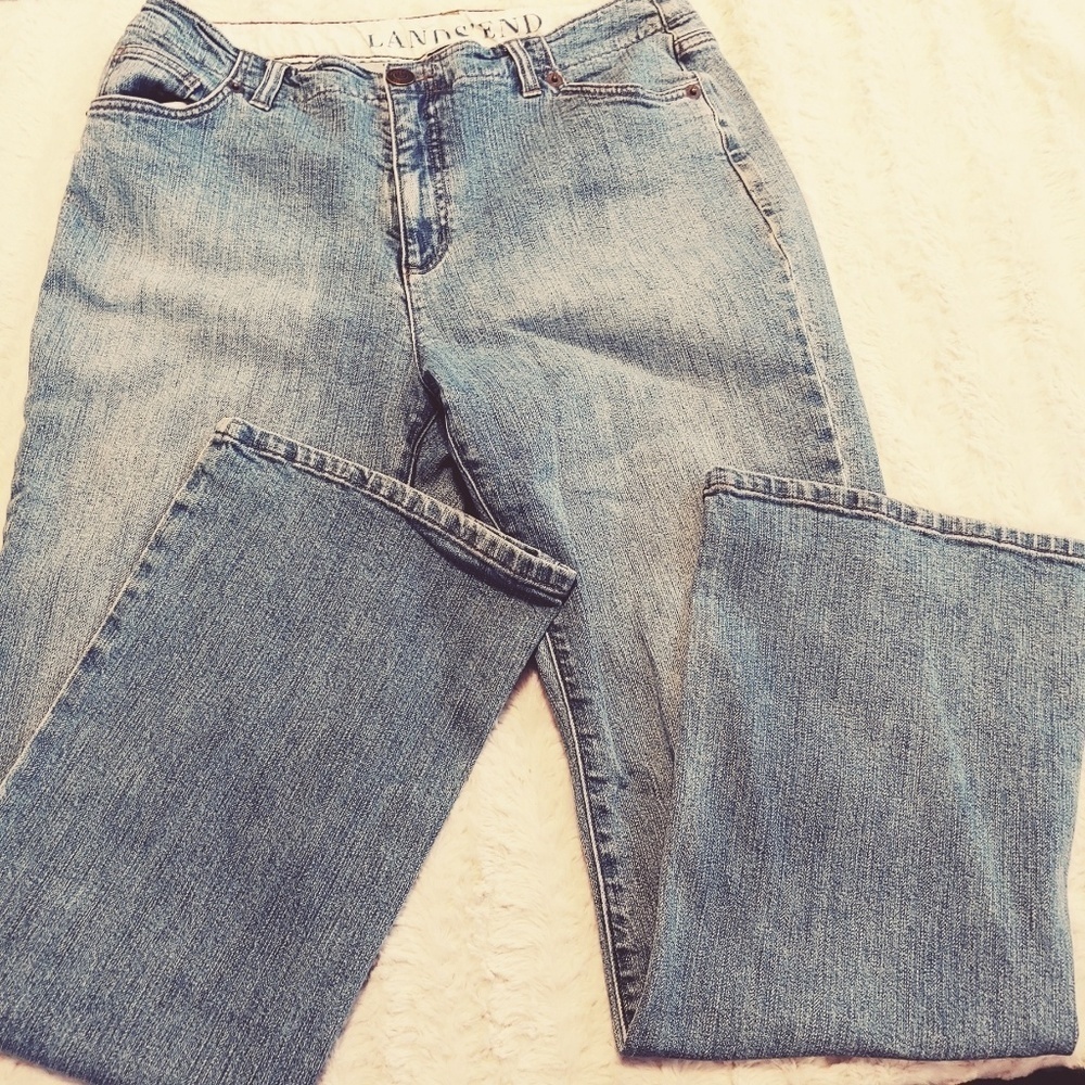 Lands End original fit classic waist bootleg jeans